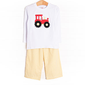 Field Day Applique Pant Set, Yellow