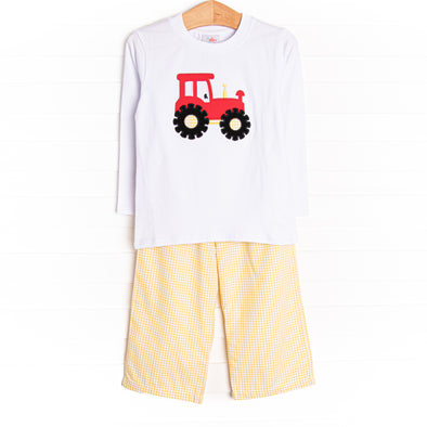 Field Day Applique Pant Set, Yellow
