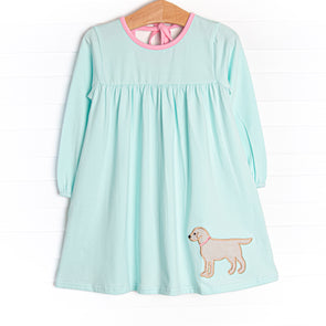 Girl's Best Friend Applique Dress, Mint