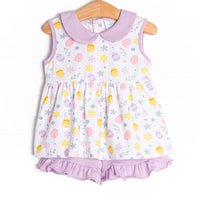 To Dye For Ruffle Short Set, Purple