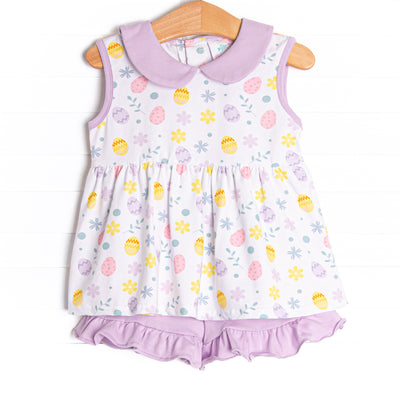 To Dye For Ruffle Short Set, Purple