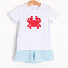 Cutest Crab Short Set Boy, Blue