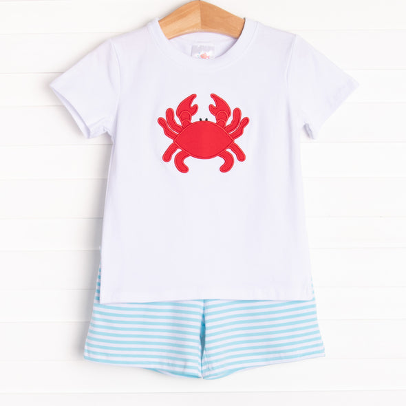 Cutest Crab Short Set Boy, Blue