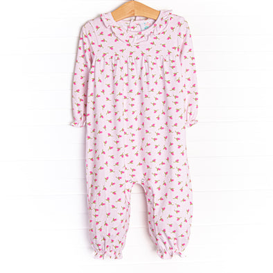 Rosey Rosebuds Ruffle Romper, Pink