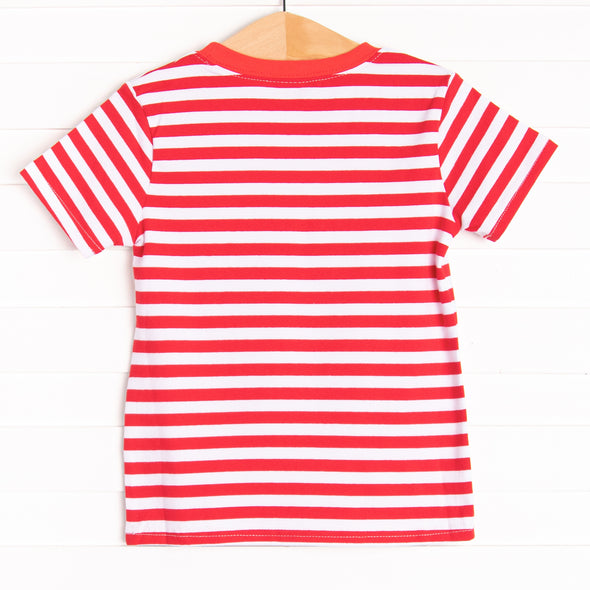 Get Mowin' Applique Top, Red Stripe
