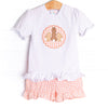 Bunny Bop Applique Ruffle Short Set, Pink