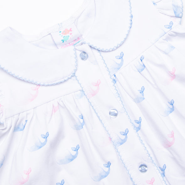 Watercolor Whales Dress, Blue