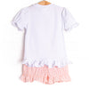 Bunny Bop Applique Ruffle Short Set, Pink