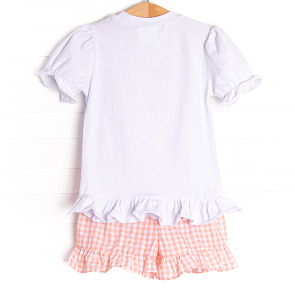 Bunny Bop Applique Ruffle Short Set, Pink