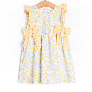 Bows And Buds Dress, Yellow
