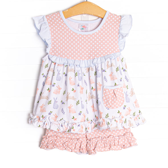 Jubilant Jumper Ruffle Short Set, Pink