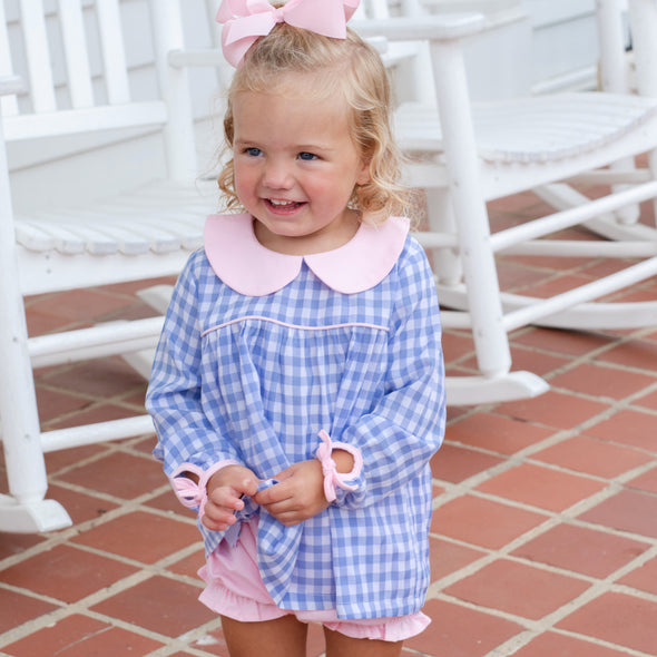 Campbell Bloomer Set, Pink and Blue Check