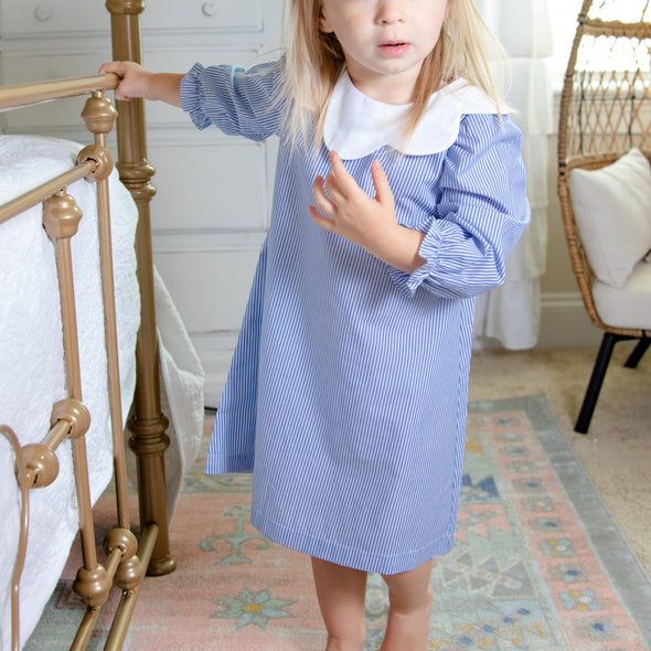 Hazel Bib Dress, Blue