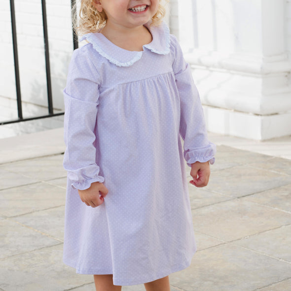 Lovely Lavender Dot Dress, Purple