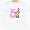 Party Pup 5th Birthday, Girls Graphic Tee