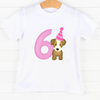 Party Pup 6th Birthday, Girls Graphic Tee