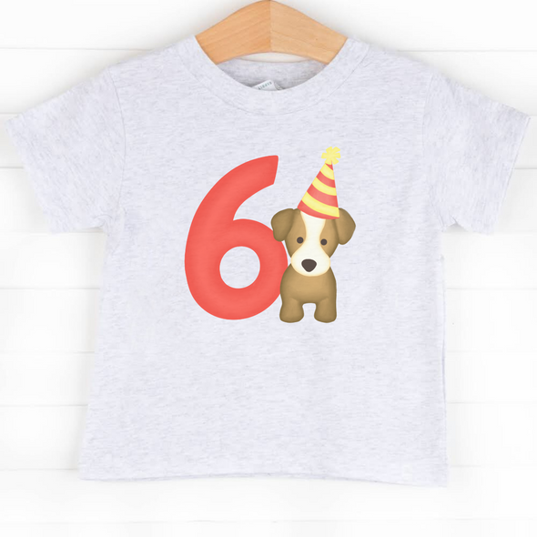 Party Pup 6th Birthday, Boys Graphic Tee