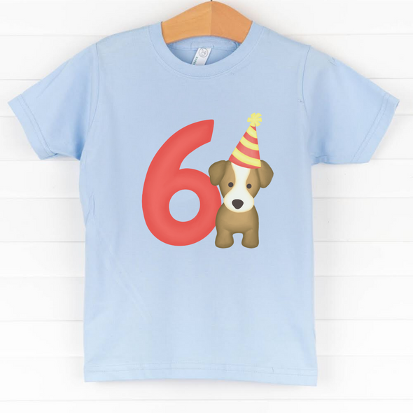 Party Pup 6th Birthday, Boys Graphic Tee