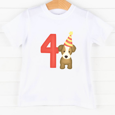 Party Pup 4th Birthday, Boys Graphic Tee