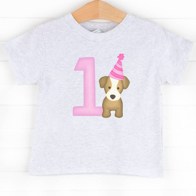 Party Pup 1st Birthday, Girls Graphic Tee