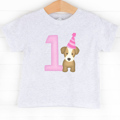 Party Pup 1st Birthday, Girls Graphic Tee