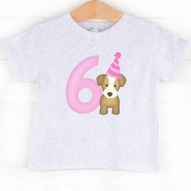 Party Pup 6th Birthday, Girls Graphic Tee