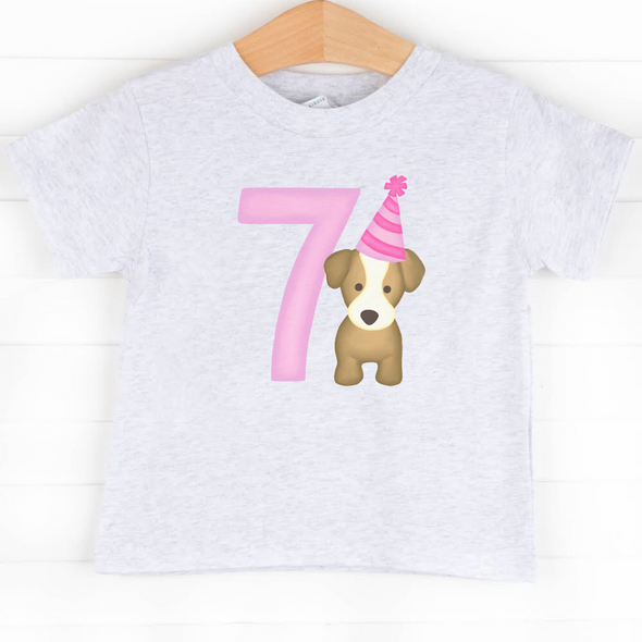 Party Pup 7th Birthday, Girls Graphic Tee