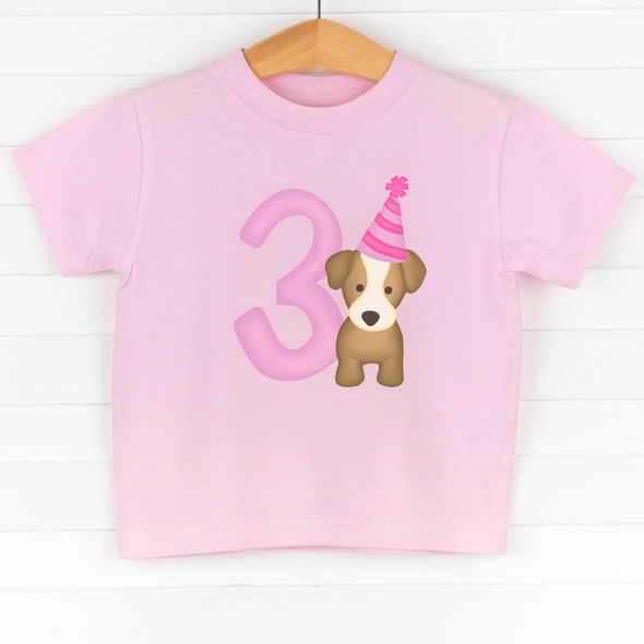 Party Pup 3rd Birthday, Girls Graphic Tee
