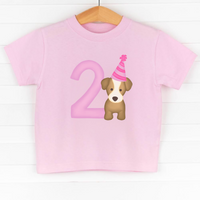 Party Pup 2nd Birthday, Girls Graphic Tee