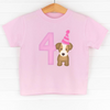 Party Pup 4th Birthday, Girls Graphic Tee