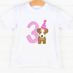 Party Pup 3rd Birthday, Girls Graphic Tee