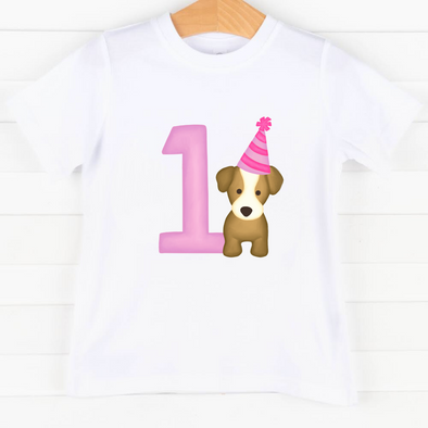 Party Pup 1st Birthday, Girls Graphic Tee