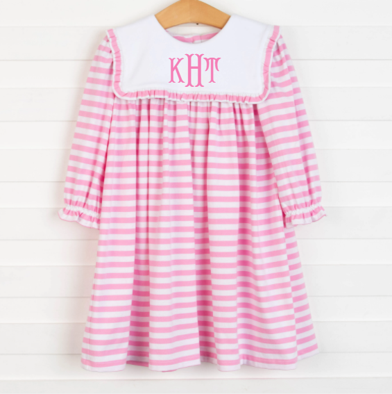 Lacey Bib Dress, Pink