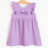 Stella Muslin Dress, Purple
