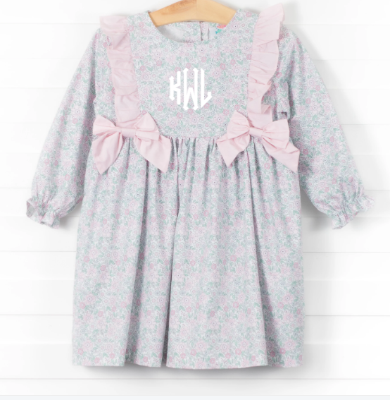 French Country Florals Dress, Pink