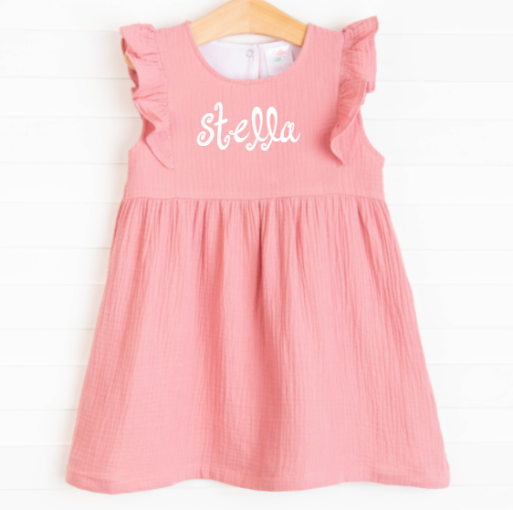 Stella Muslin Dress, Rose