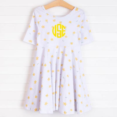 Leah Dress, Yellow Floral