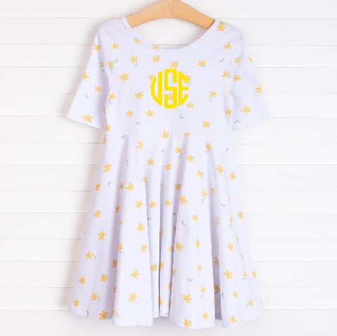 Leah Dress, Yellow Floral
