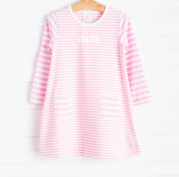 Claire, Pink Stripe Dress