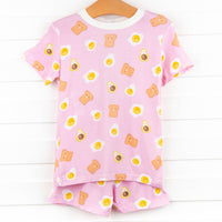 Brunch Club Bamboo Pajama Short Set, Pink