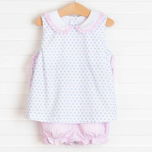 Bonnie Blue Dot Bloomer Set, Blue