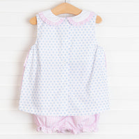 Bonnie Blue Dot Bloomer Set, Blue