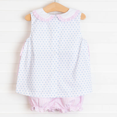 Bonnie Blue Dot Bloomer Set, Blue