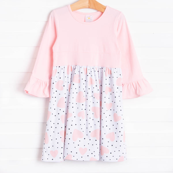 Miss Valentine Ruffle Sleeve Dress, Light Pink