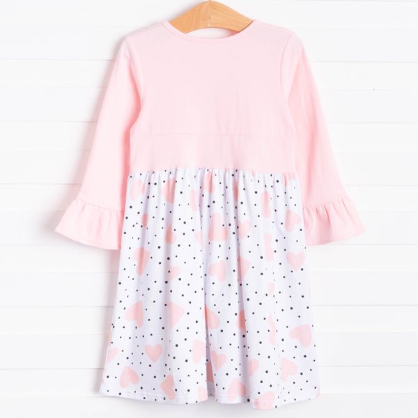 Miss Valentine Ruffle Sleeve Dress, Light Pink