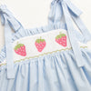 Strawberry Fields Smocked Tie Bubble, Blue