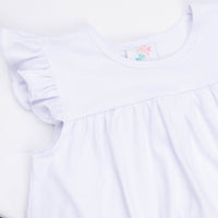 Let's Sail Away Ruffle Short Set, White