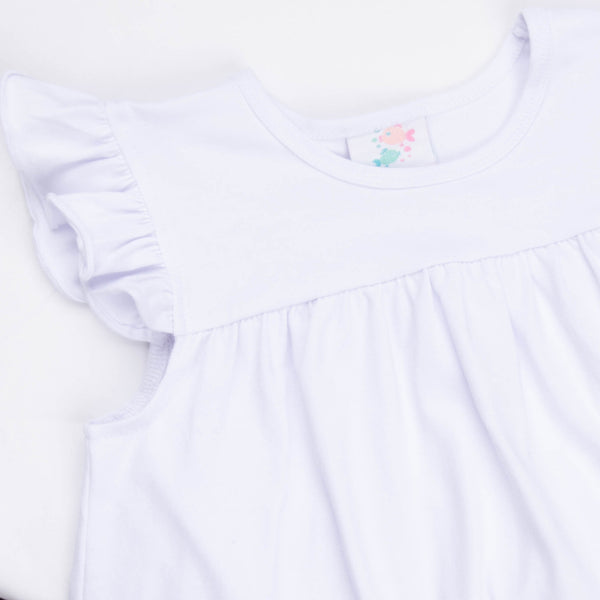 Let's Sail Away Ruffle Short Set, White