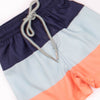 Sea Foam Color Block Swim Trunks, Green