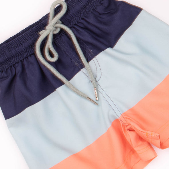 Sea Foam Color Block Swim Trunks, Green